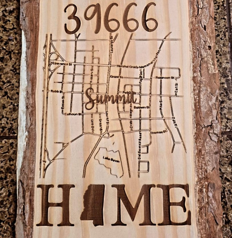 Home Town Map Plaque